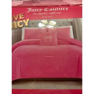 Juicy Couture Coquette Pink Bow Comforter Set, QUEEN Size - VIRAL
